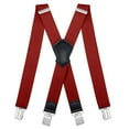 thumbnail image 1 of BIGLUFU Men's Suspenders, with Heavy Duty Clip Wide X-Back for Work Adjustable Suspenders （Red）, 1 of 8