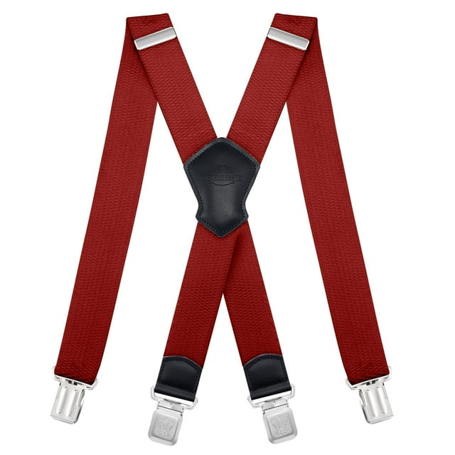 BIGLUFU Men's Suspenders, with Heavy Duty Clip Wide XBack for Work