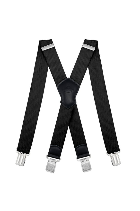 Men's Suspenders, with Heavy Duty Clip Wide x-Back for Work Adjustable Suspenders，Valentine's Day and Father's Day Gifts （Black）
