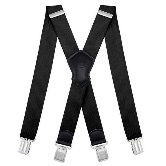 BIGLUFU Men's Suspenders, with Heavy Duty Clip Wide x-Back for Work Adjustable Suspenders,Valentine's Day and Father's Day Gifts (Black)