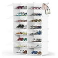 thumbnail image 1 of BIGLUFU Portable Shoe Rack Organizer, 8-Tier Shoe Rack Organizer for Closet 32 Pair Shoes Shelf Cabinet for Entryway, Bedroom and Hallway（White）, 1 of 10