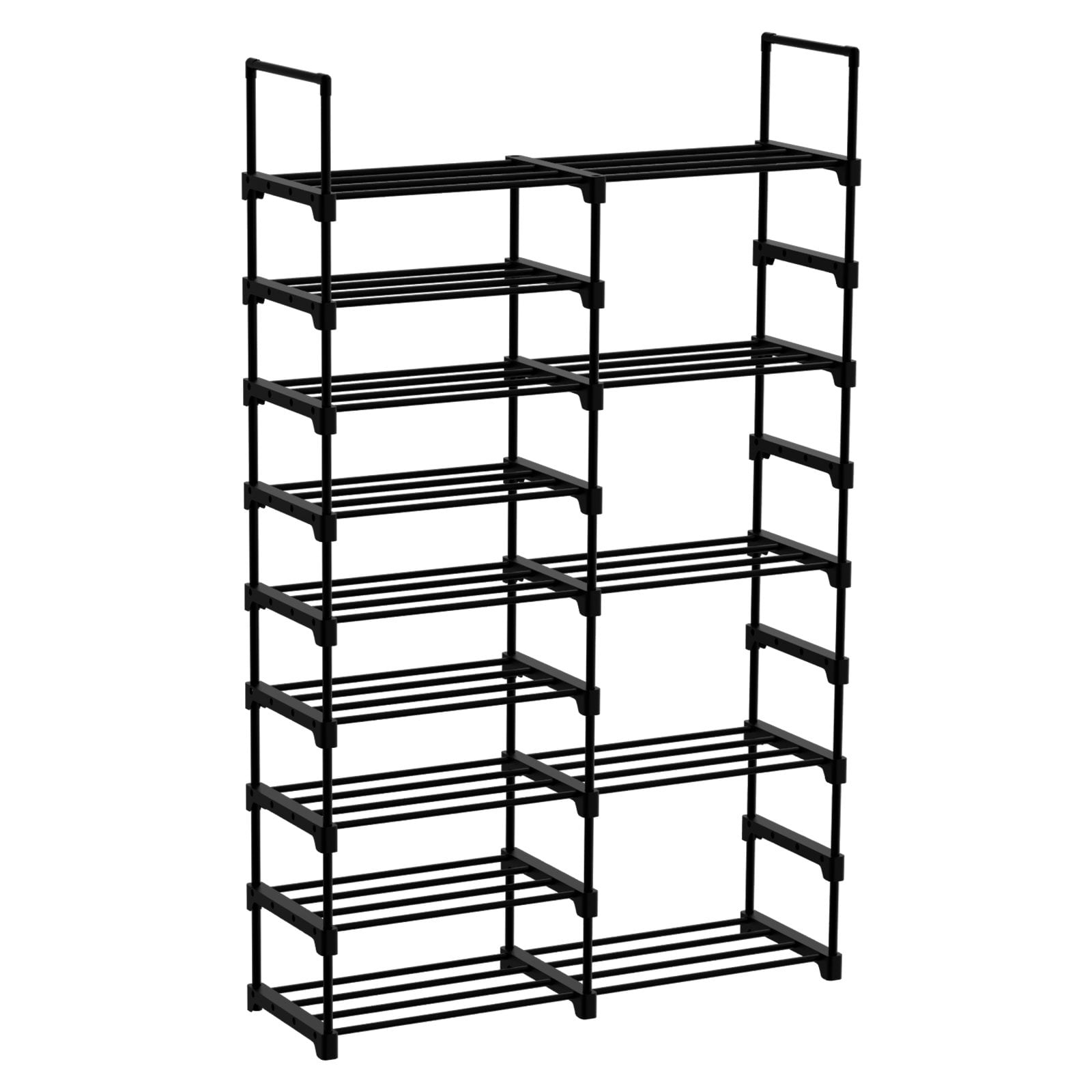 Shoe Rack Organizer, 8-Tier Metal Shoe Rack for Closet Entryway Garage,  26-32 Pairs Tall Shoe Boot Storage Shelf with 15 Hooks, Stackable Large Shoe  Stand