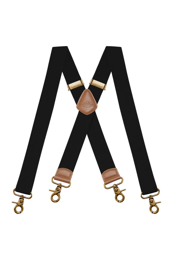 Vintage Suspenders for Men Heavy Duty 4 Snap Hooks for Belt Loops Adjustable X