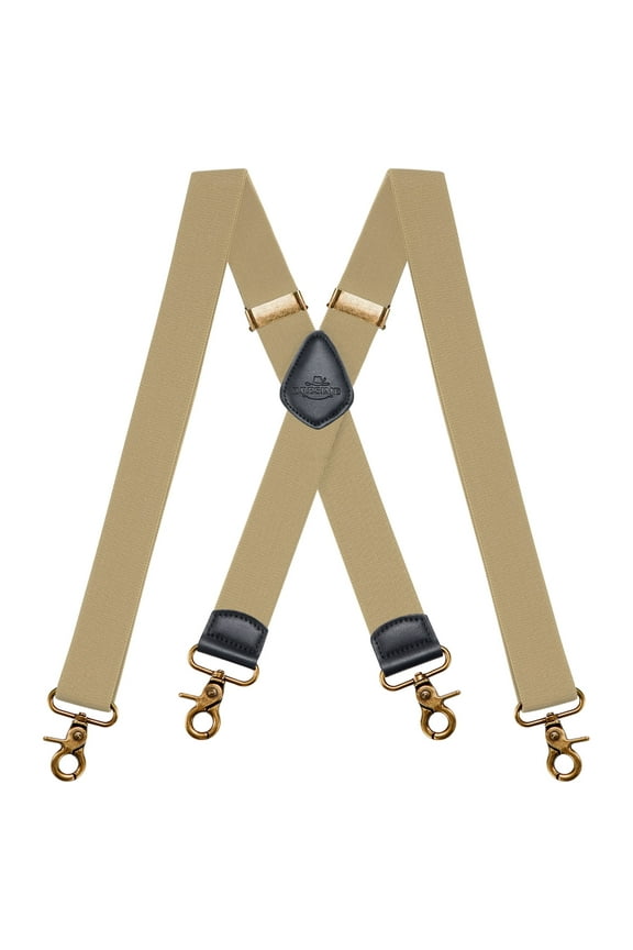 Vintage Suspenders for Men Heavy Duty 4 Snap Hooks for Belt Loops Adjustable X