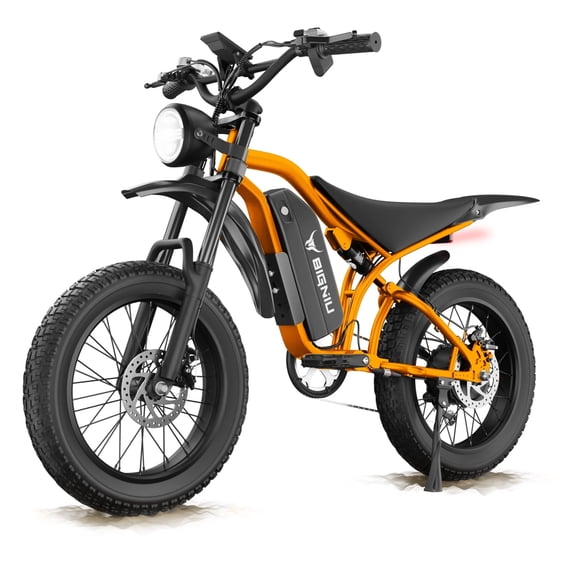 BIGNIU BG-S Electric Bike for Adults – 20" Fat Tire, 740W Motor, 48V 15A Battery, 7-Speed, Dual Disc Brakes for Off-Road and City Riding UL2849