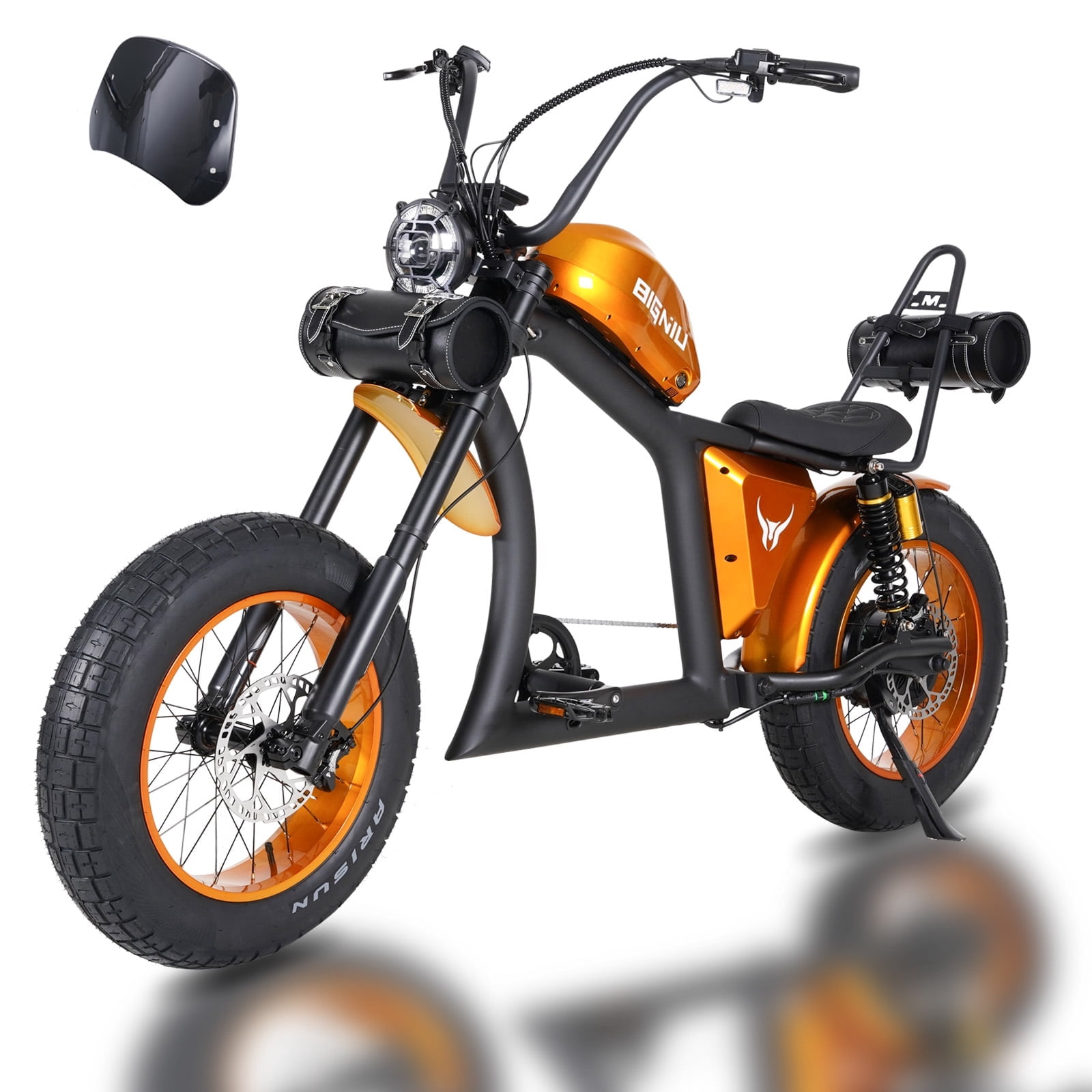 BIGNIU BG-X PRO Electric Bike for Adults,740W Brushless Motor 52V 27Ah Up to 40 Miles E-Bike Front/Rear Turn Signal Dual Suspension Ebikes UL2849