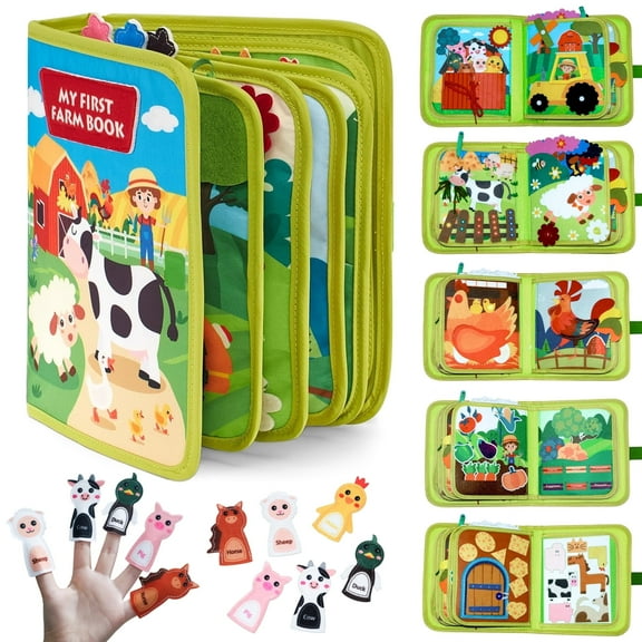 BIGODY Busy Book & Busy Board Montessori Toddler Toys Sensory Educational Toy for 1-3 Years Old Learning Activities for Boys Girls Infants