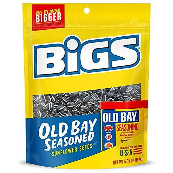 BIGS Old Bay Seasoned .. Sunflower Seeds, Keto Friendly .. Snack, Low Carb Lifestyle, .. 5.35 Ounce Bag (Pack .. of 12)