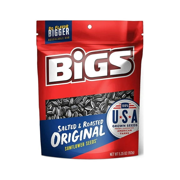 BIGS Original Salted and Roasted Sunflower Seeds, 5.35-Ounce Bags (Pack of 12)