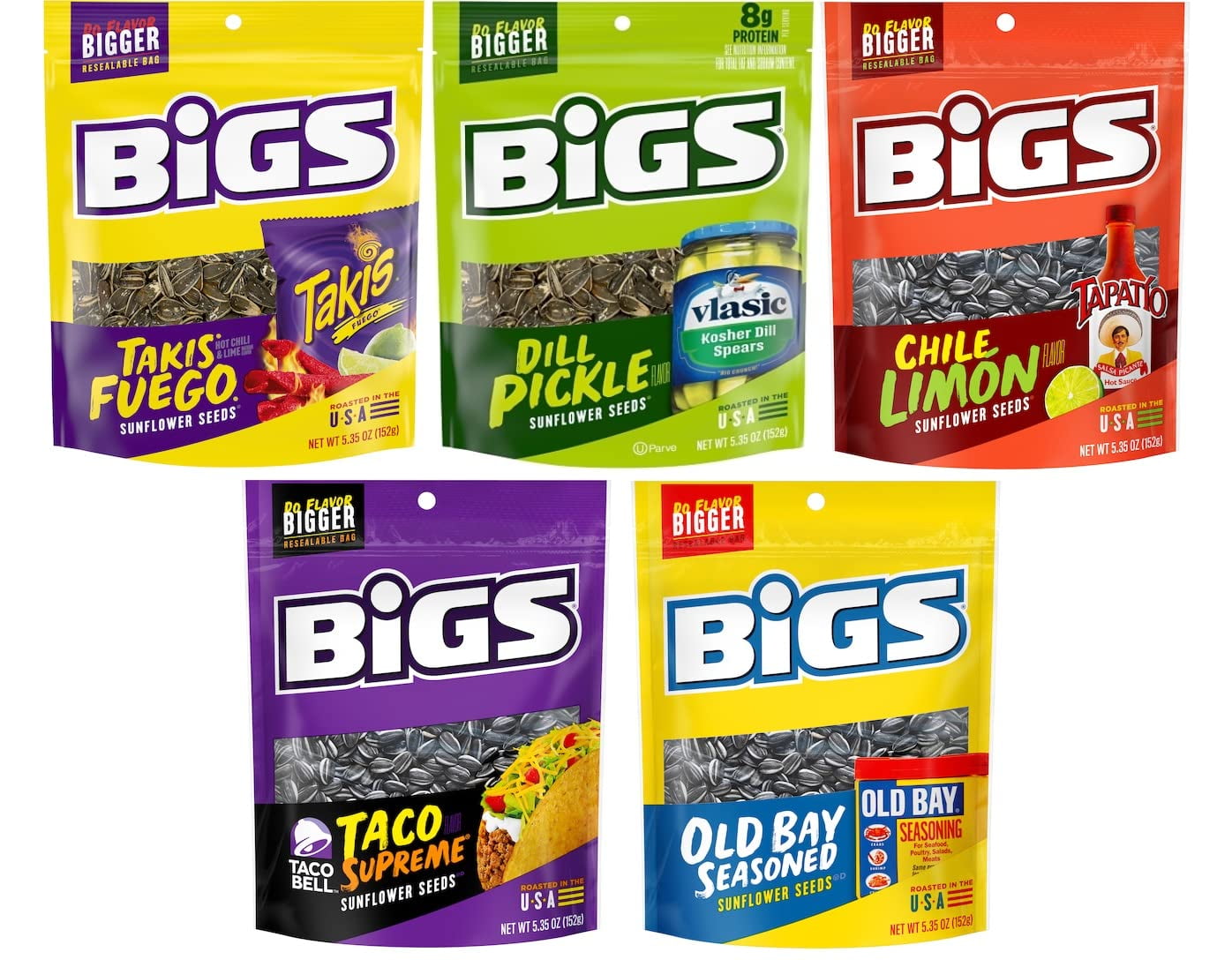 BIGS Sunflower Seed Variety, Takis Fuego, Dill Pickle, Chile Limon