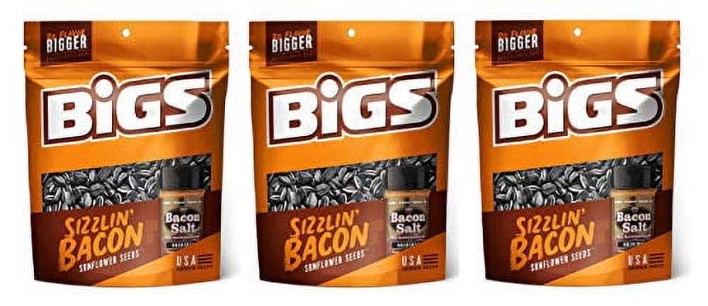 BIGS Sunflower Seeds 3.63 oz - Pack of 3 (Sizzlin' Bacon)