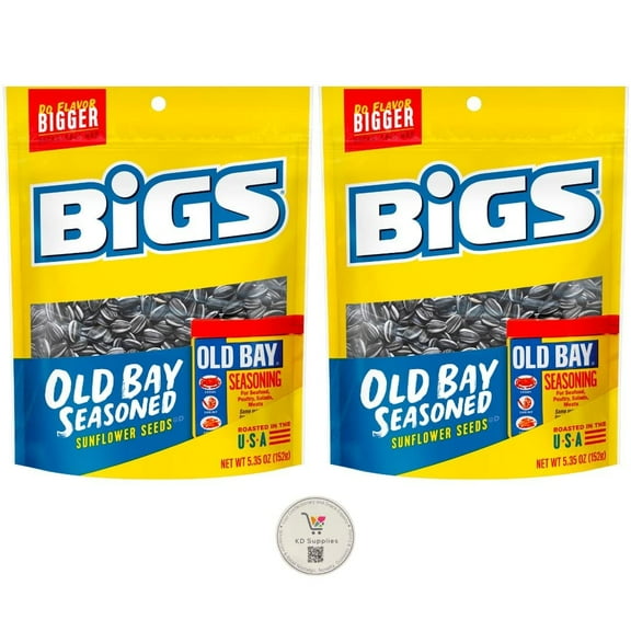 BIGS Sunflower Seeds, Keto Friendly 5.35 oz Bags Pack of 2 Old Bay Seasoning