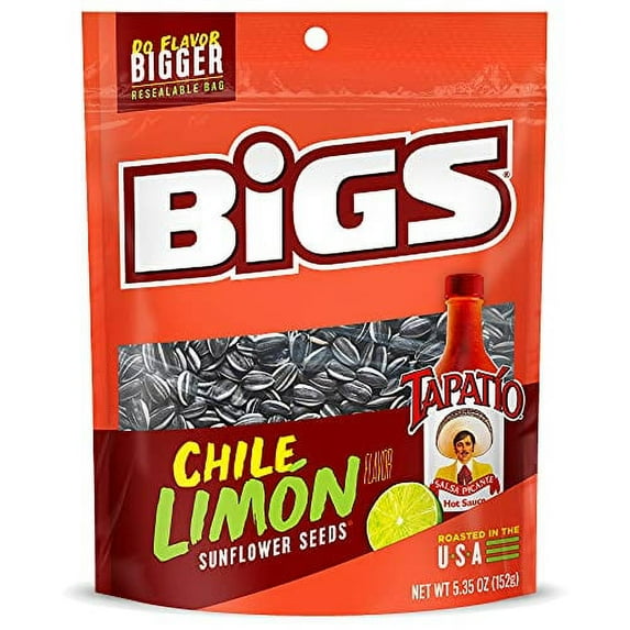 BIGS Tapatio Chile Limon Sunflower Seeds, 5.35-oz. Bag (Pack of 12)