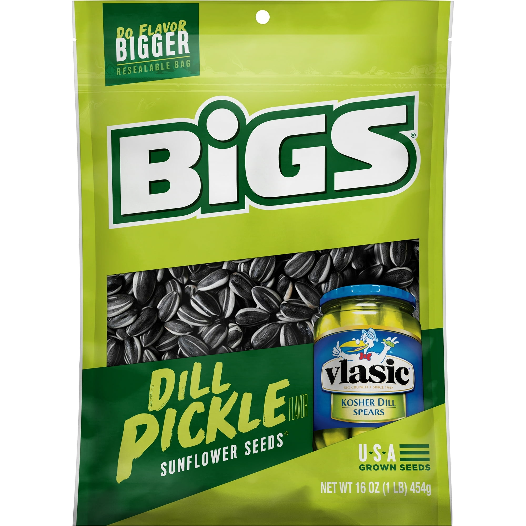 BIGS Vlasic Dill Pickle Sunflower Seeds, 16-ounce Bag