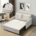 thumbnail image 1 of BIGSYY 3-in-1 Convertible Sleeper Loveseat Sofa with Pullout Bed & Storage, Modern Compact Design for Adults, White, 1 of 7
