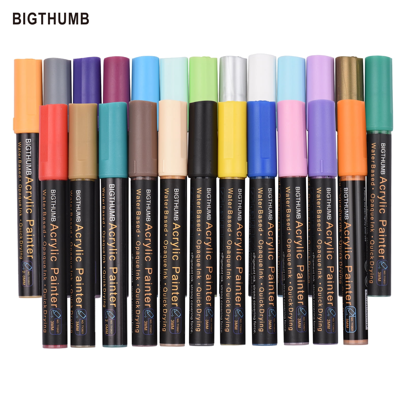 BIGTHUMB Marker,Marker Pens 24 Wood Ceramic Porcelain 24 Vibrant Colors