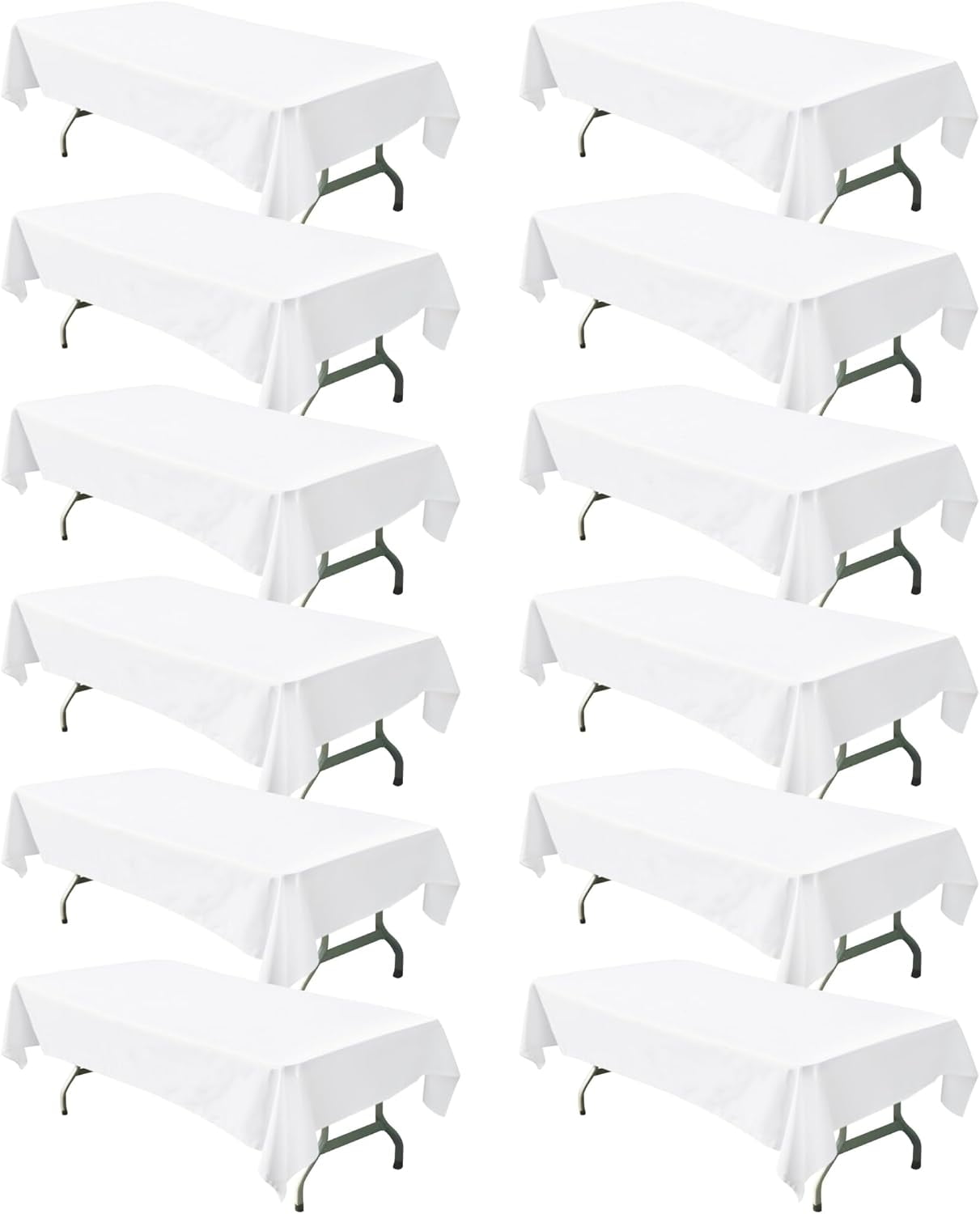BIGTONE 12 Pack White Rectangle Tablecloth 60 x 102 Inch, Reusable ...