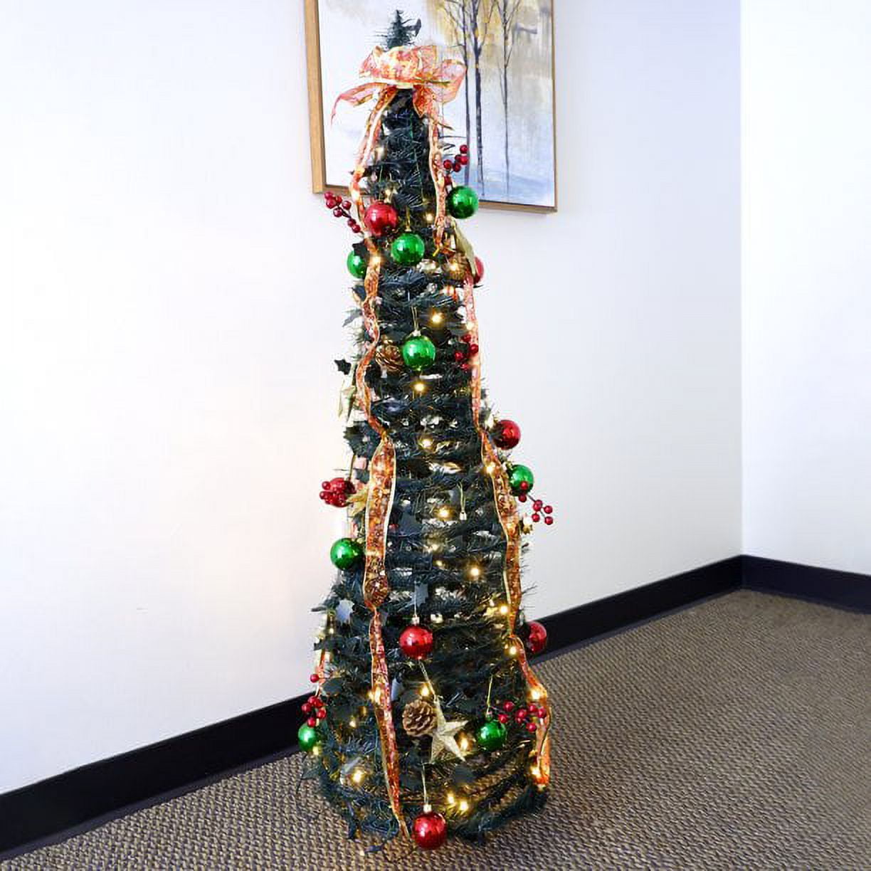 BIGTREE 4ft Pullup Christmas Tree Popup LED PreLit and Fully