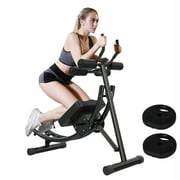 BIGTREE Ab Machine Core Abdominal Trainer Strength Training Crunch Coaster Machine Height Adjustable Black Fitness Workout Equipment Home Gym