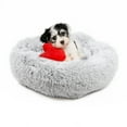 thumbnail image 1 of BIGTREE Dog Cat Donut Plush Pet Beds Washable Cozy Round Mattress Gray, Small, 1 of 8