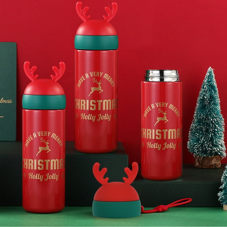 BIGTREE Holiday Christmas Green Insulated Stainless Steel Water Bottle Hot  Cold Thermos for Adults 