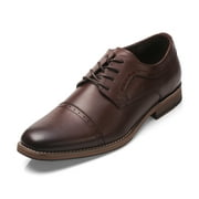 BIGTREE Mens Brown Dress Shoes Wingtip Lace up Oxford Wide Casual Shoes Size 11