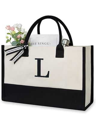 Personalized Floral Initial Canvas Tote Bag for Everyday Use Bridesmaid  Bachelorette Party Gift, Bride Maid of Honor Wedding Birthday Gift