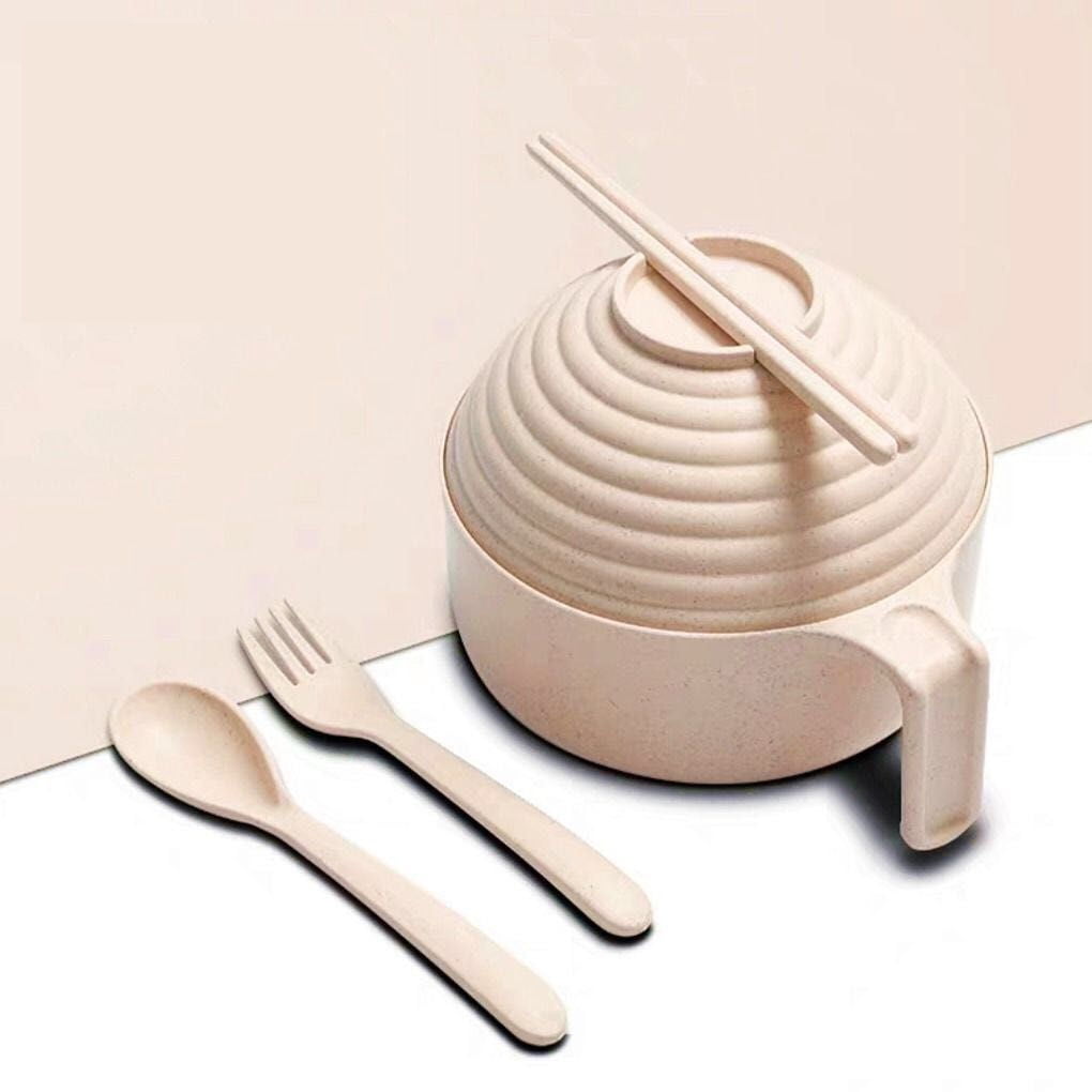 BIGUY Wheat Straw Bowls SetsUnbreakable Degradable Large Instant