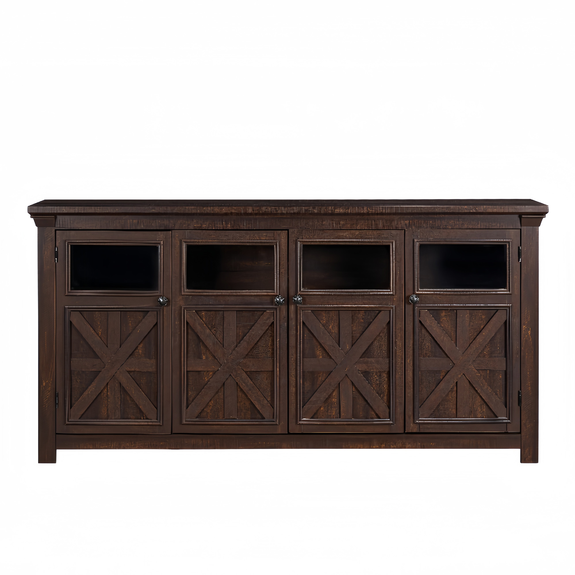 BIGWOO TV Stand 4 Doors Sideboard ,Wine Bar Storage for