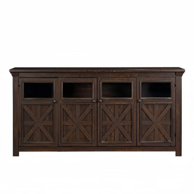 BIGWOO TV Stand 4 Doors Sideboard ,Wine Bar Storage for