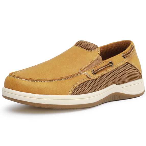 BIGWOW Boys Dress Shoes Slip On Loafers Kids Boat Shoes Brown 1 Big Kid
