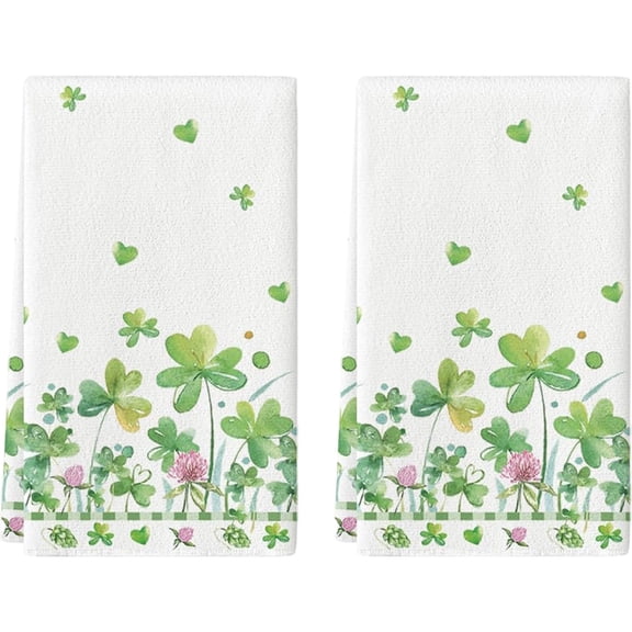 BIHZUA Festive Kitchen Hand Towel, Stain Resistant Cotton Material, Green Season Motif For Daily Cooking & Table Accent