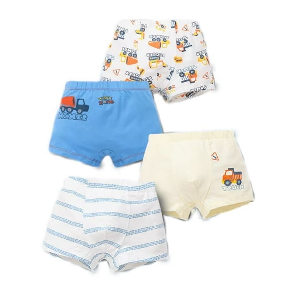 BIIOVENR 4Pcs Toddler Underwear Boxer Briefs Kids Shorts 100% Cotton Super Soft Breathable Panties for Boys