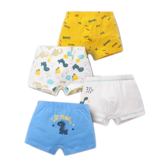 BIIOVENR 4Pcs Toddler Underwear Boxer Briefs Kids Shorts 100% Cotton Super Soft Breathable Panties for Boys