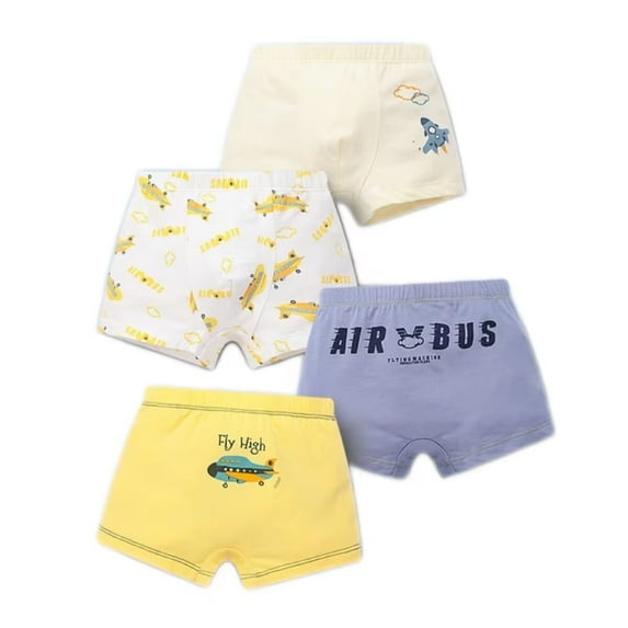 BIIOVENR 4Pcs Toddler Underwear Boxer Briefs Kids Shorts 100% Cotton Super Soft Breathable Panties for Boys