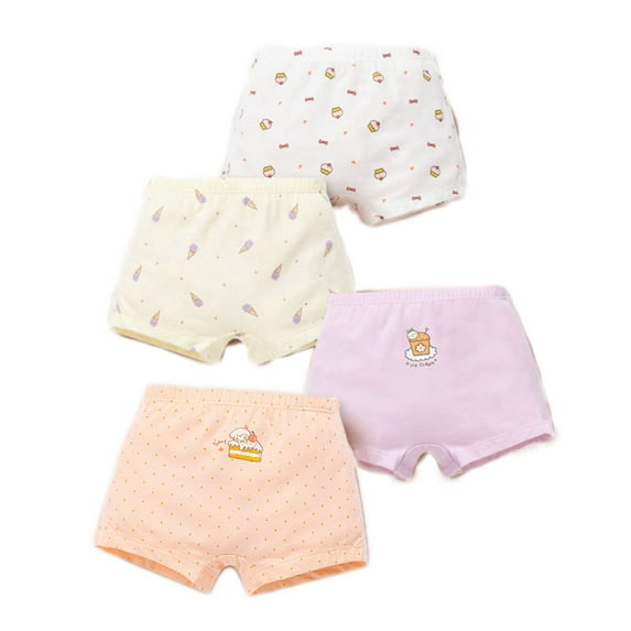 BIIOVENR 4Pcs Toddler Underwear Boxer Briefs Kids Shorts 100% Cotton Super Soft Breathable Panties for Girls