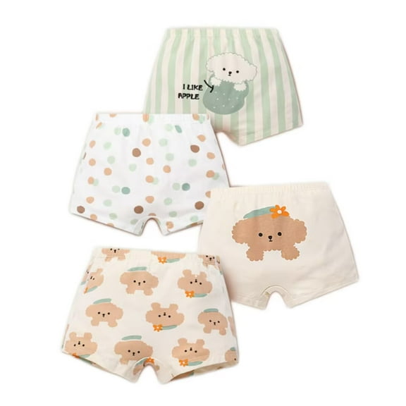 BIIOVENR 4Pcs Toddler Underwear Boxer Briefs Kids Shorts 100% Cotton Super Soft Breathable Panties for Girls