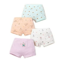 BIIOVENR 4Pcs Toddler Underwear Boxer Briefs Kids Shorts 100% Cotton Super Soft Breathable Panties for Girs