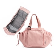 BIIVOYA Everyday Mom Tote Bag for Women, 16-Pocket Organizer Carryall, Travel Work Shoulder Bag with Trolley Sleeve, Matte Pink