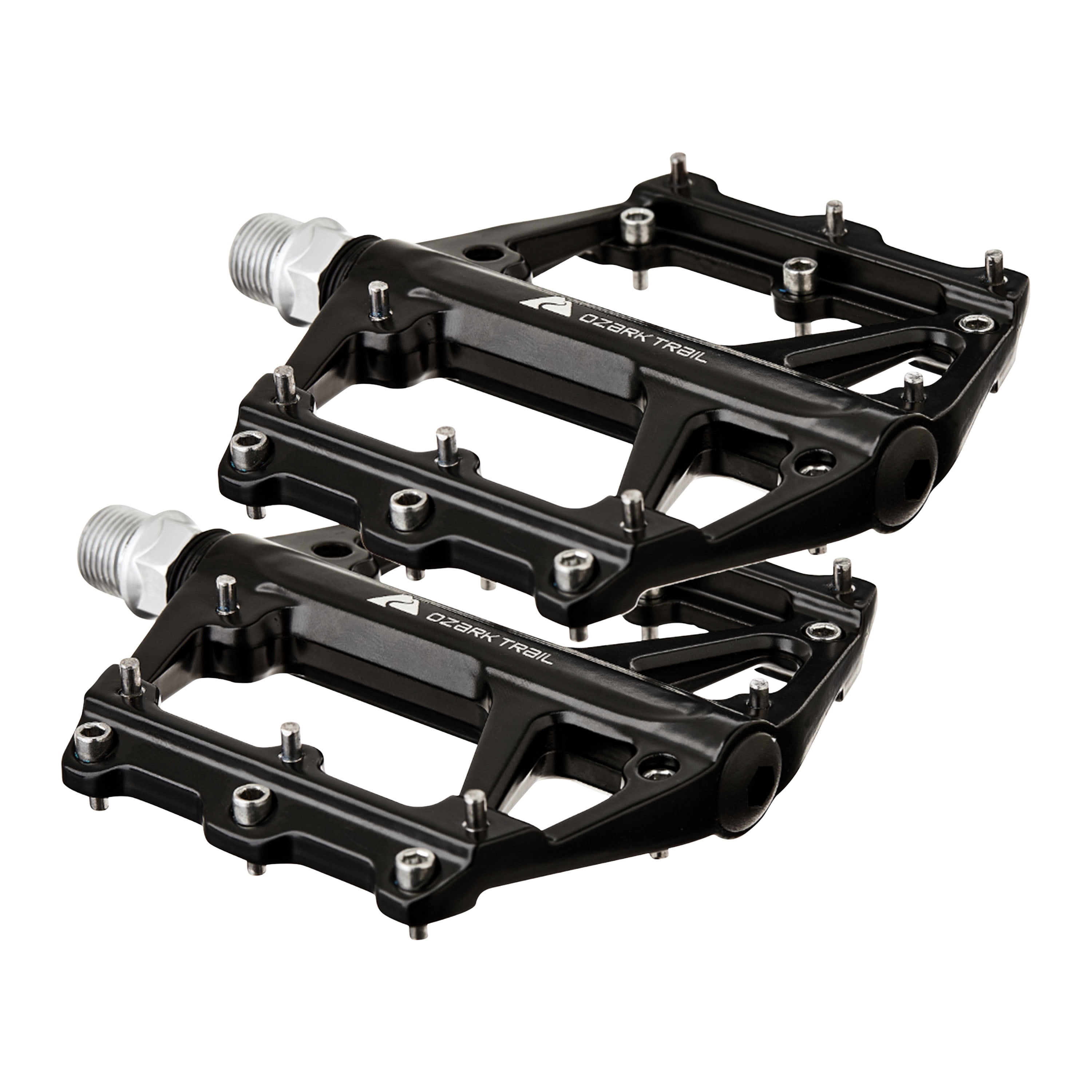 Ozark Trail Aluminum Alloy Anti-Slip Bicycle Pedals for Mountain, Road, and Hybrid Bikes, Black