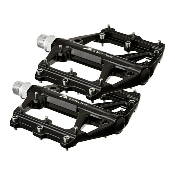 Ozark Trail Aluminum Alloy Anti-Slip Bicycle Pedals for Mountain, Road, and Hybrid Bikes, Black