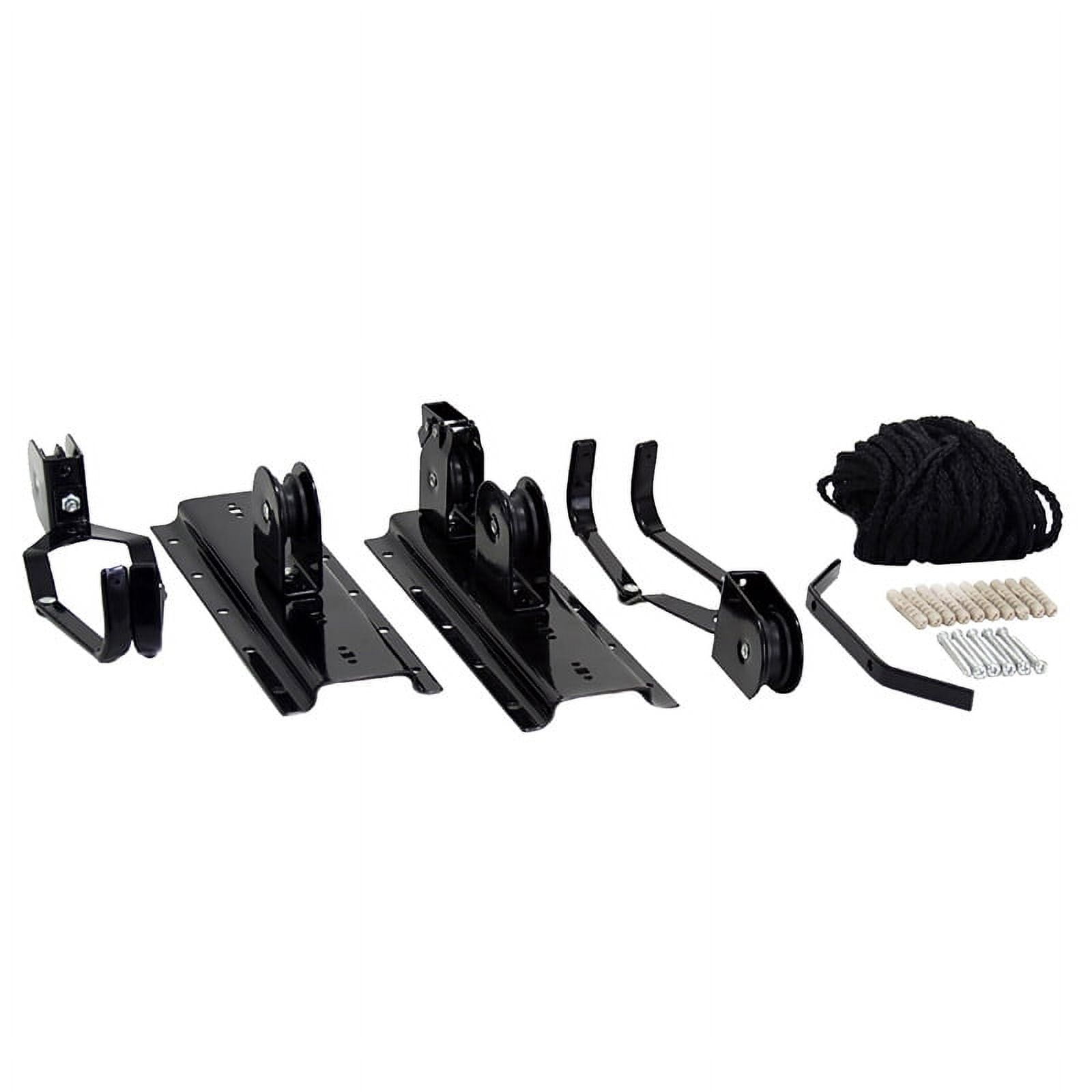 Black Steel Ceiling Mount Bike Pulley System