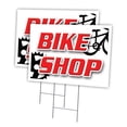 thumbnail image 1 of BIKE SHOP 2 Pack Of 18" x 24" Yard Sign & Stake | Advertise Your Business | Stake Included Image On Front Only | Made in The USA, 1 of 3
