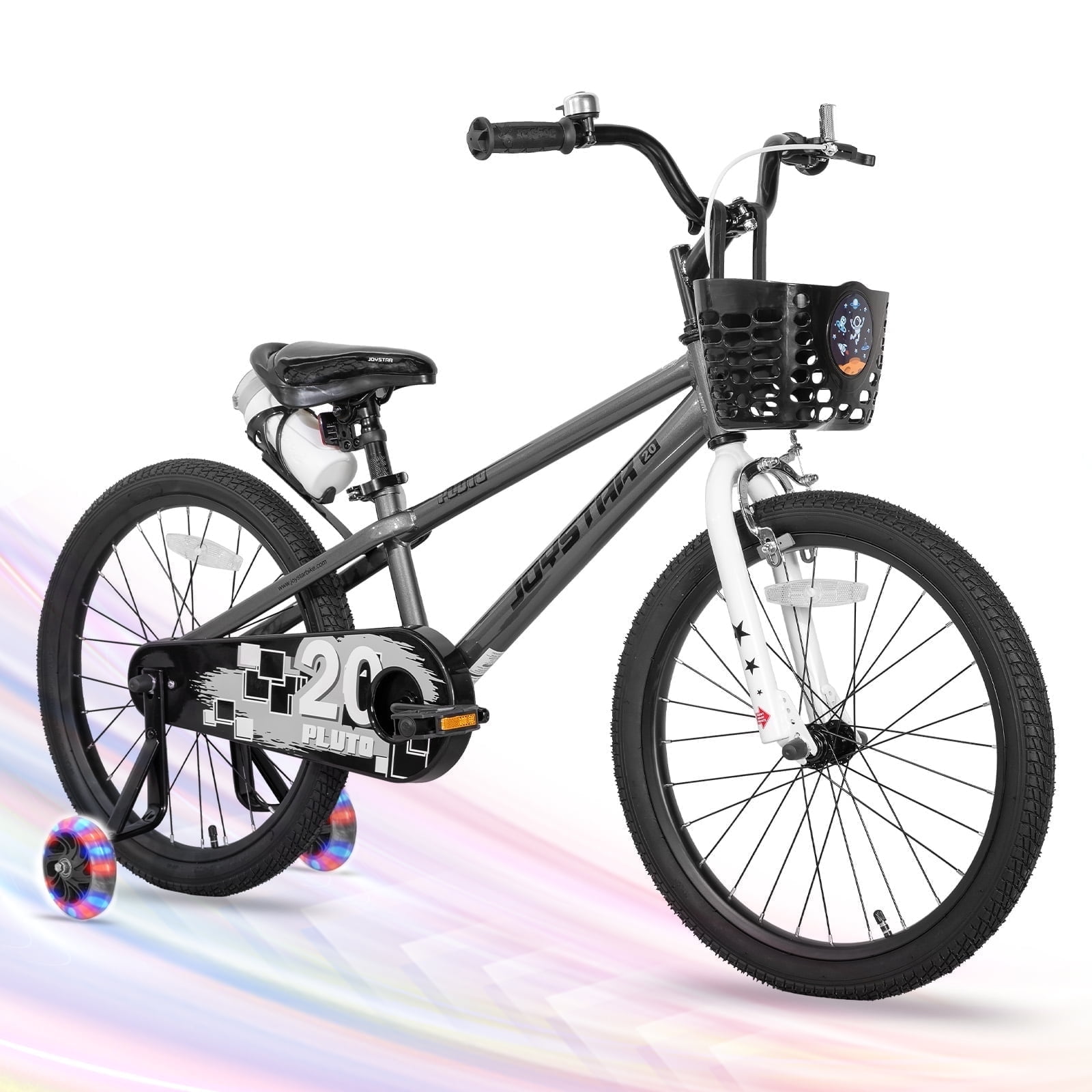 JOYSTAR Vélo Enfant 12/14/16/18 Pouces – De 2 à 9 Ans, Avec Stabilisateurs, Panier Et Stickers DIY (freins Avant/arrière)
