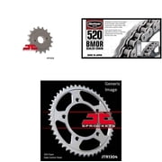 BIKEMASTER 520 BMOR Sealed Chain Natural, JT Front & Rear Sprocket Kit for Street HONDA VT750 Shadow RS 2010-2013