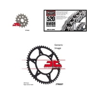 BIKEMASTER 520 BMOR Sealed Chain Natural, JT Front & Rear Sprocket Kit for Street KTM 640 LC4 SuperMoto 1999-2006