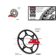 BIKEMASTER 520 BMOR Sealed Chain Natural, JT Front & Rear Sprocket Kit for Street KTM 690 SM/R 2010-2013