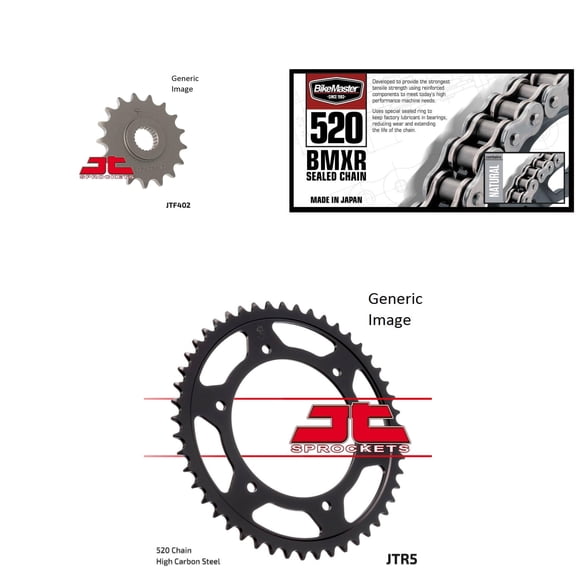 BIKEMASTER 520 BMXR Sealed Chain Natural, JT Front & Rear Sprocket Kit for Street BMW F650 GS 1999-2007