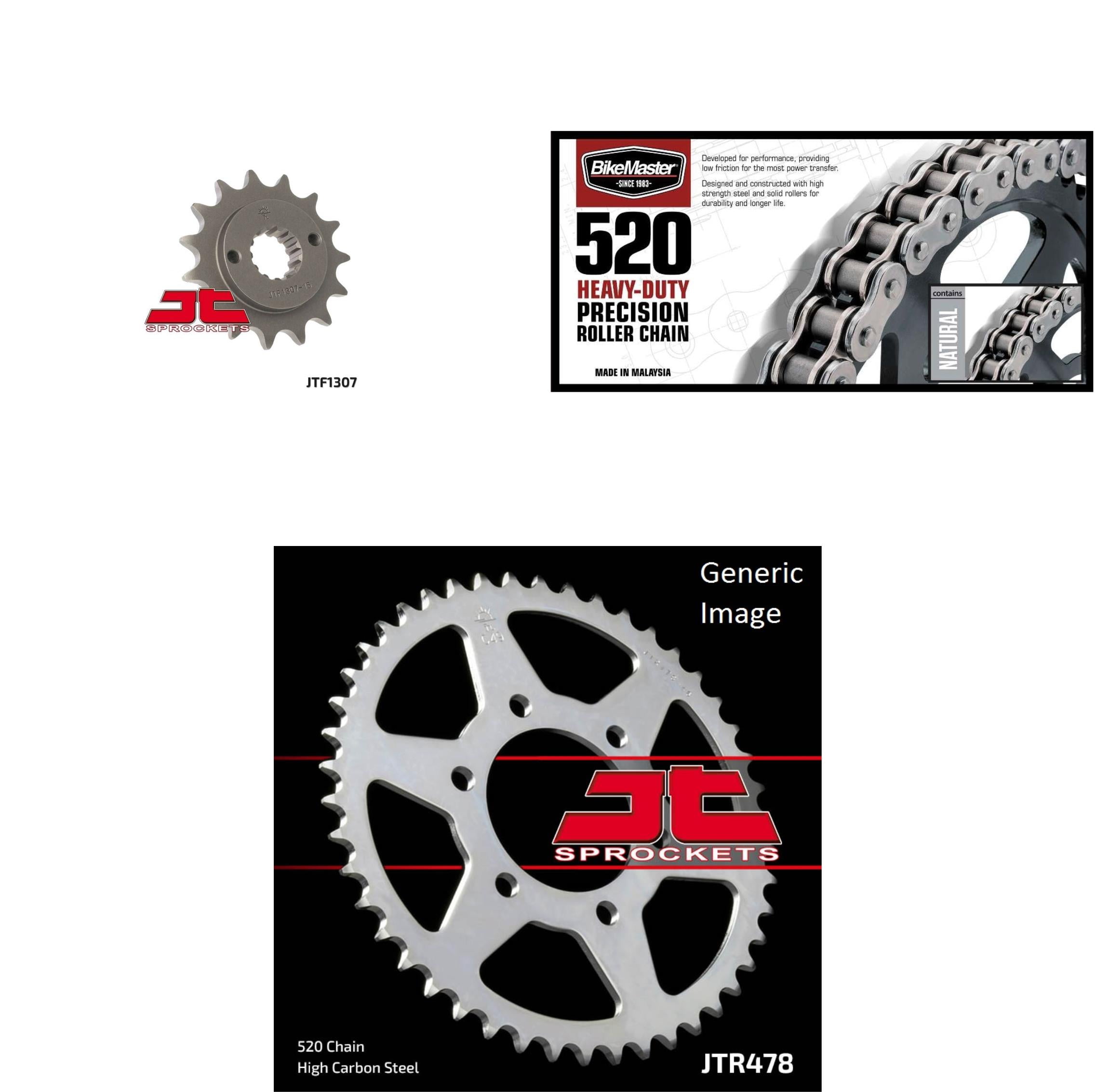 BIKEMASTER 520H Heavy-Duty Precision Roller Chain Gold, JT Front