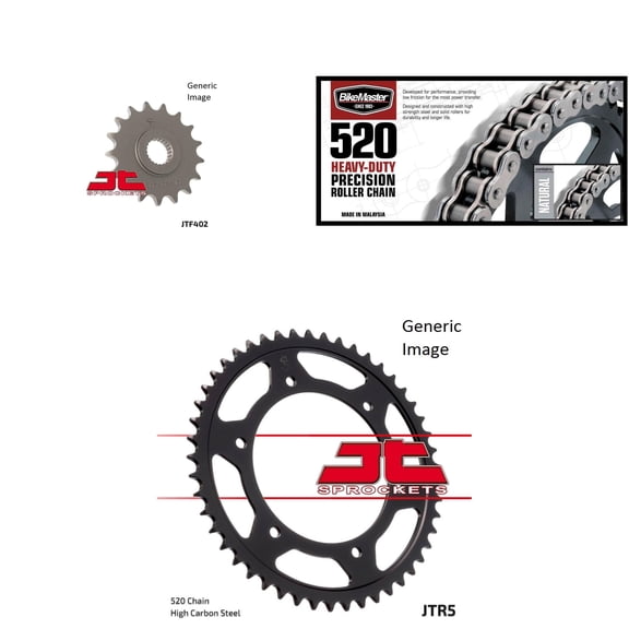BIKEMASTER 520H Heavy-Duty Precision Roller Chain Natural, JT Front & Rear Sprocket Kit for Street BMW F650 GS Dakar 2001-2005
